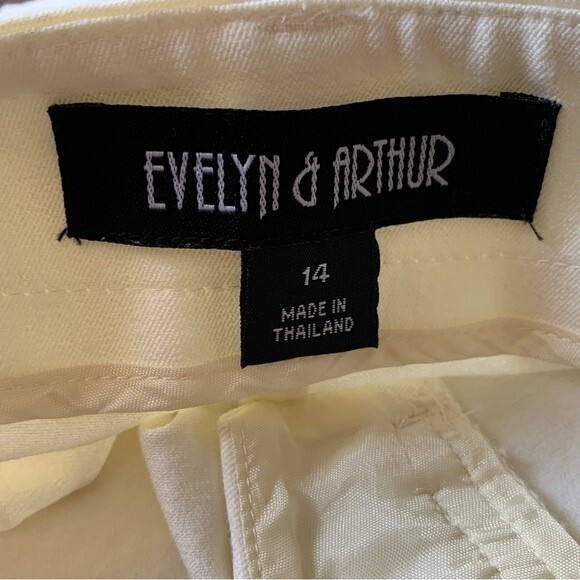 SALE! Evelyn & Arthur Off-White Cotton-Blend Cropped Pants - Size 14 - Picture 3 of 9